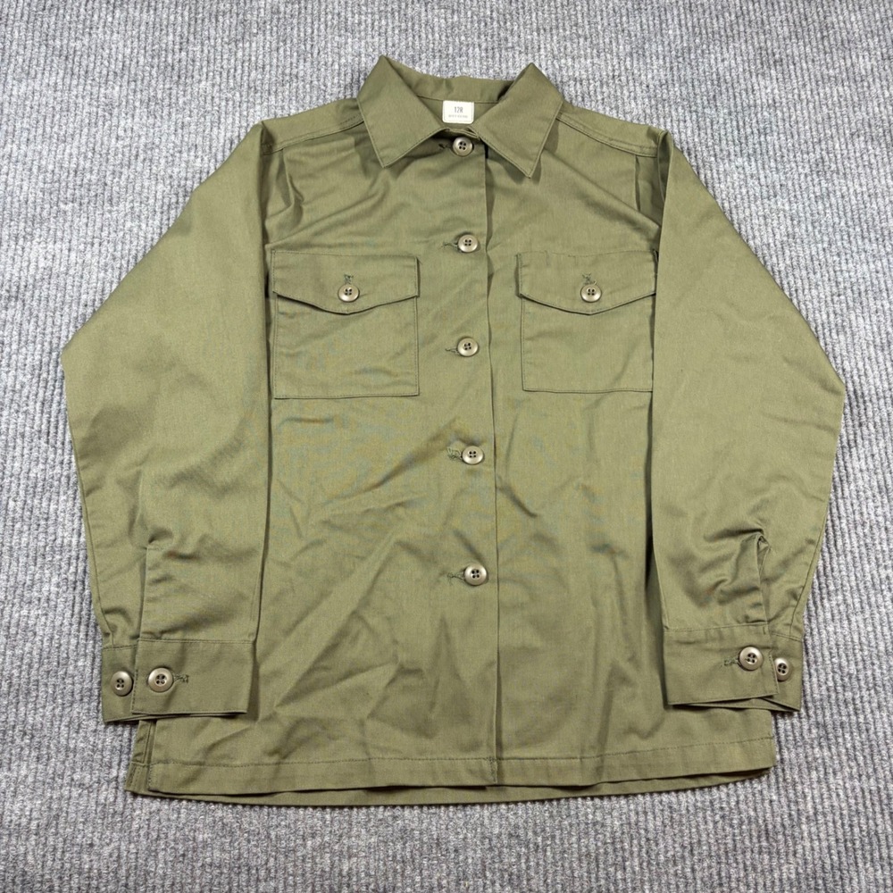 US Military OG-507 Utility Shirt Womens 12R Olive Green Button Up‎ 1987 Vintage